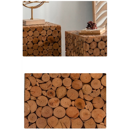 Wooden Block Side Console Table 4