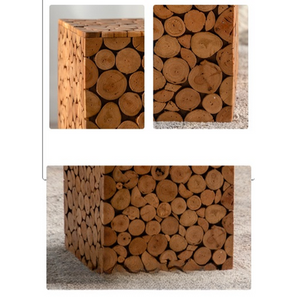 Wooden Block Side Console Table 5