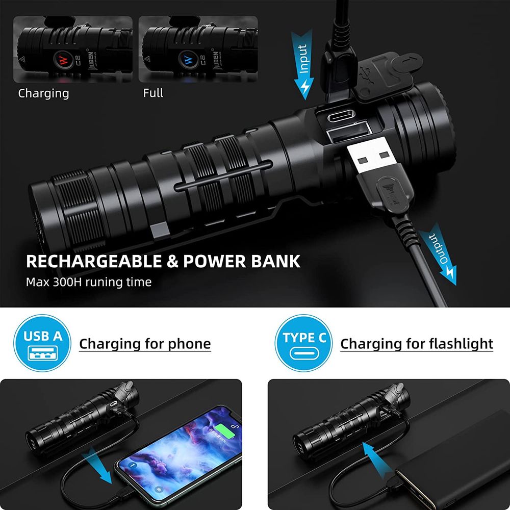 Wuben C2 Long Battery Flashlight 2