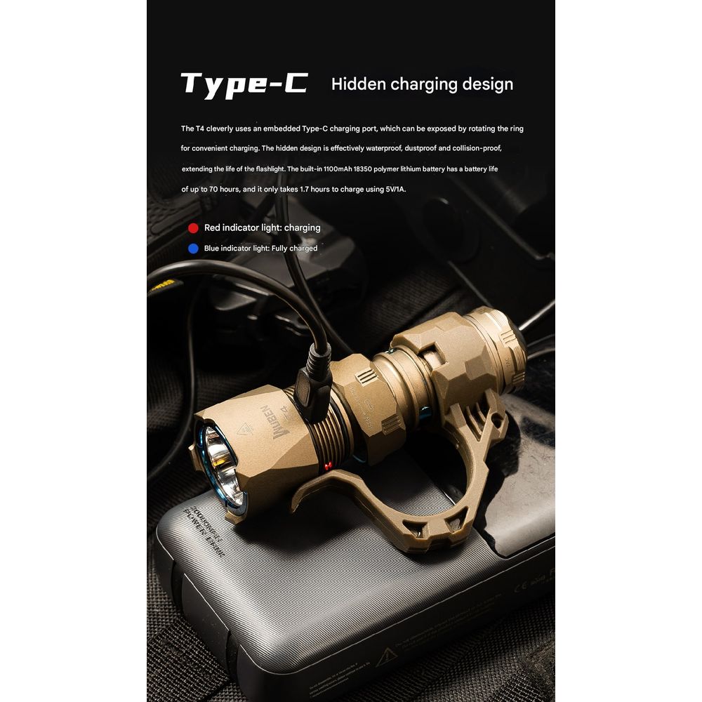 Wuben T4 Portable Tactical Flashlight 4