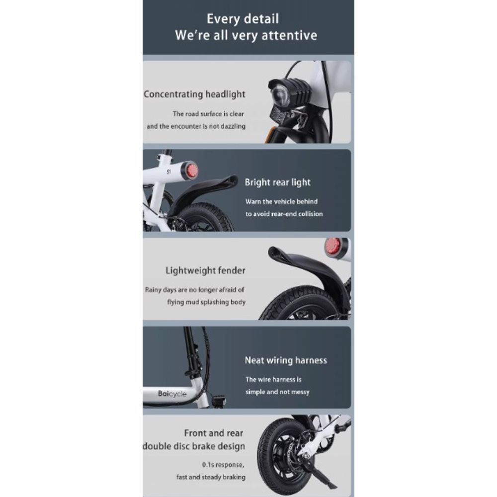Xiaobai Bicycle S1 250W Foldable Electric Road Bike 2