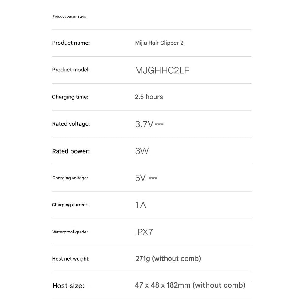 Xiaomi Hair Clipper 2 Electric Shaver Trimmer Set 9